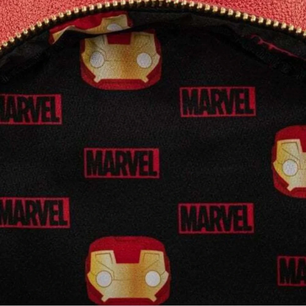 Loungefly x Marvel Pop! Iron Man‎ Light Up Mini Backpack Metallic Leather